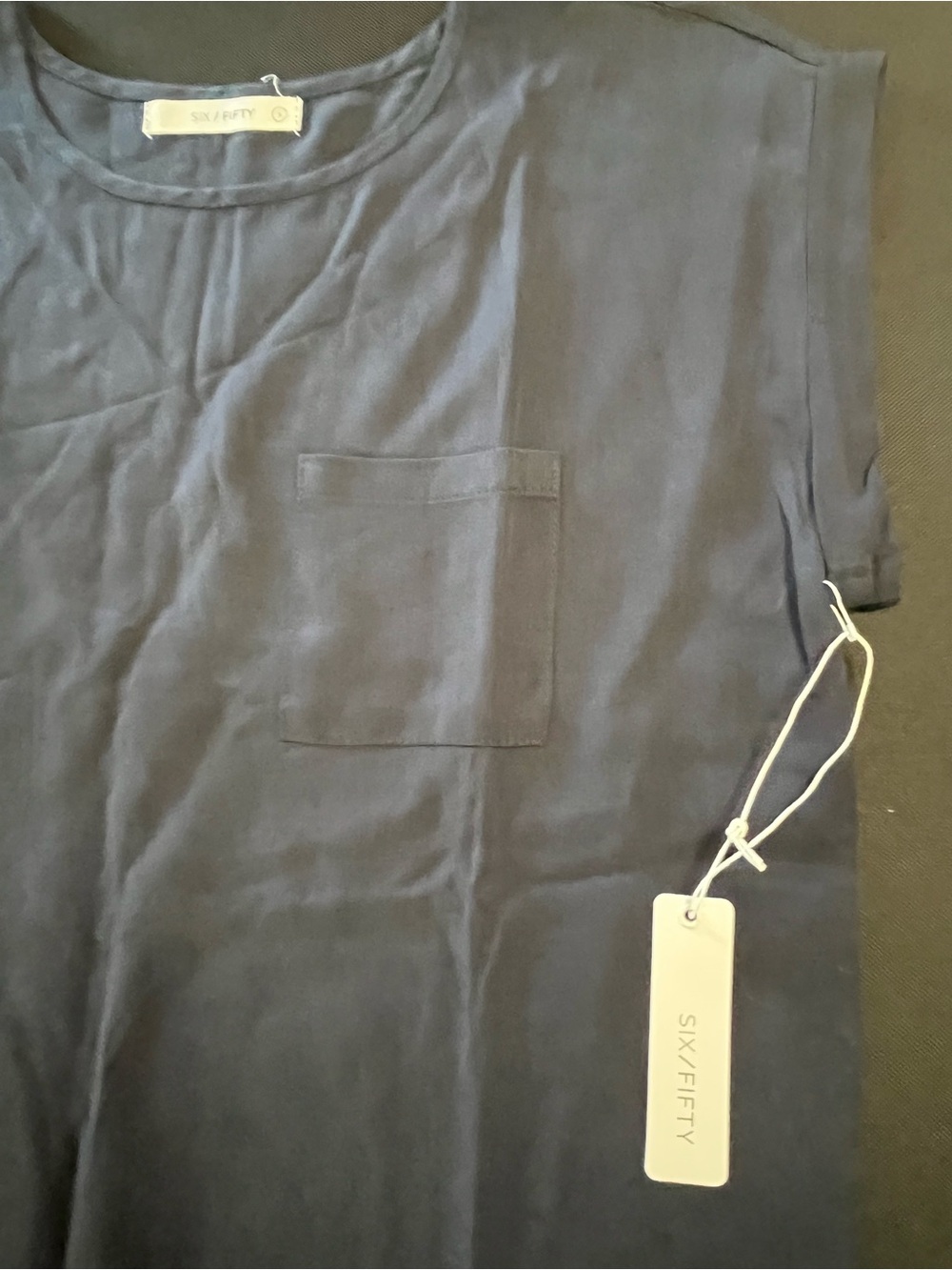Women’s Navy short-sleeve blouse size small NWT